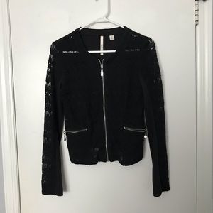 Black Cropped Lace Jacket